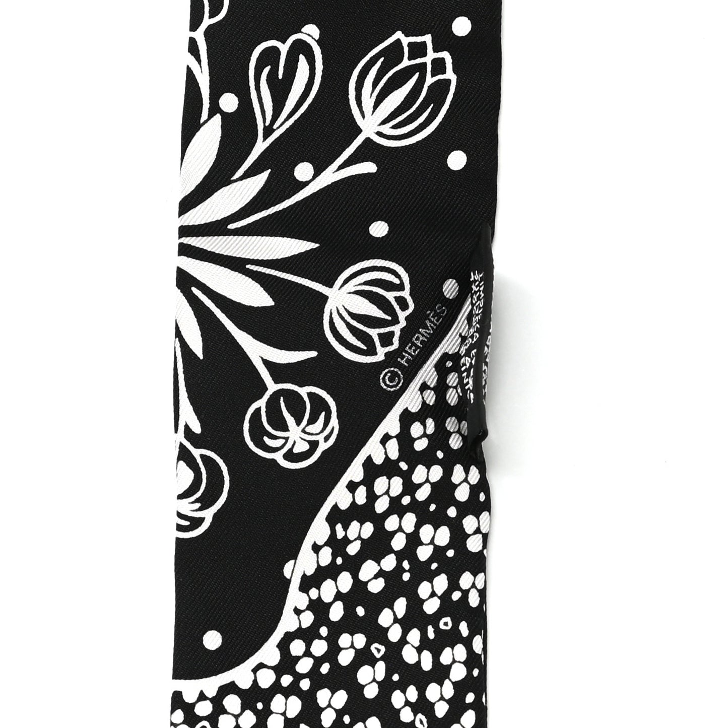 Silk Les Leopards Twilly Black White