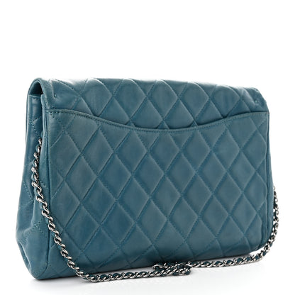 Chanel Lambskin Quilted Clutch with Chain Flap Turquoise 3 of 11