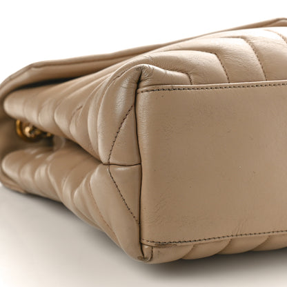 Saint Laurent Calfskin Y Quilted Monogram Medium Loulou Chain Satchel Dark Beige 10 of 21