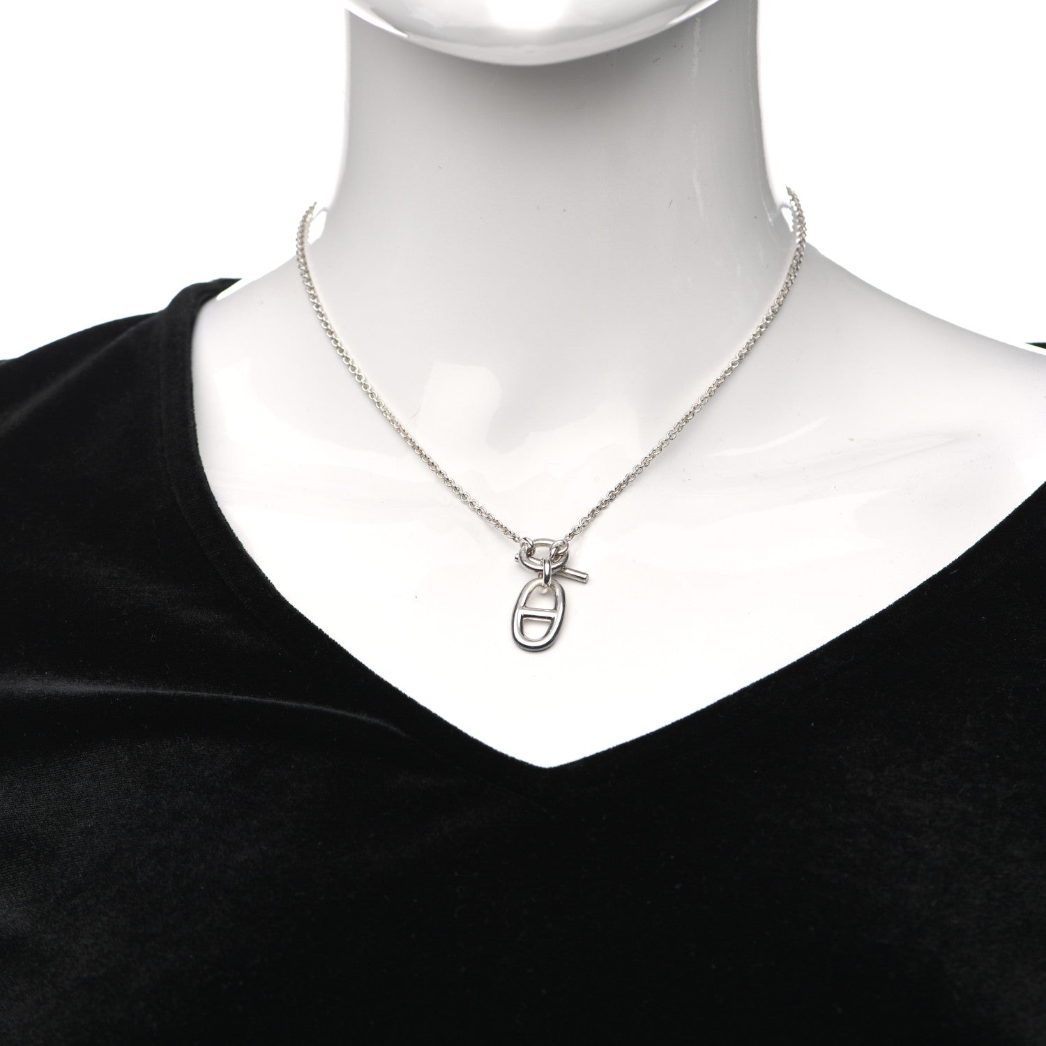 Hermes Sterling Silver Amulette Chaine d'Ancre Necklace 2 of 4
