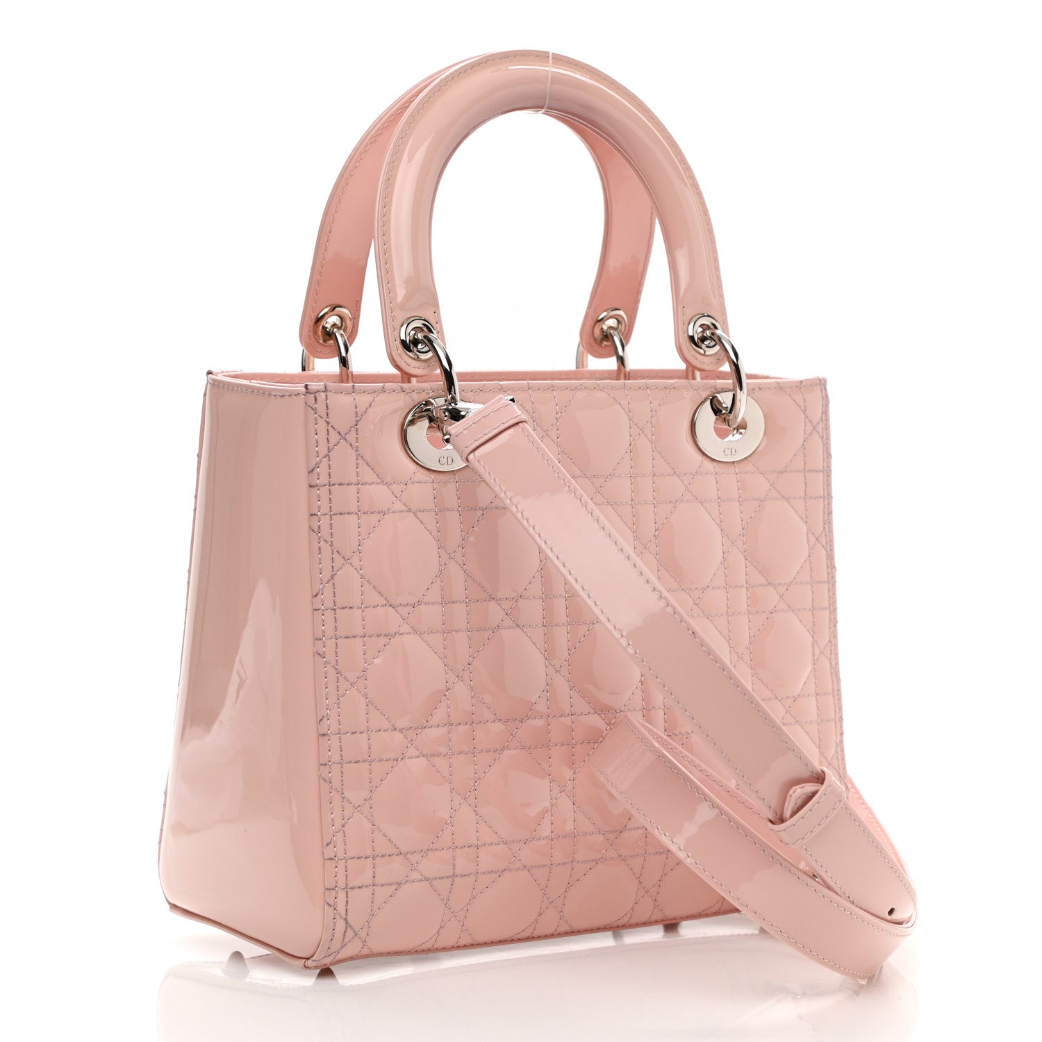 Christian Dior Patent Cannage Medium Lady Dior Rose Clair 2 of 11