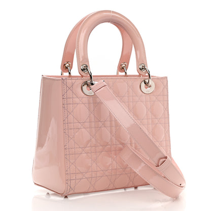 Christian Dior Patent Cannage Medium Lady Dior Rose Clair 2 of 11