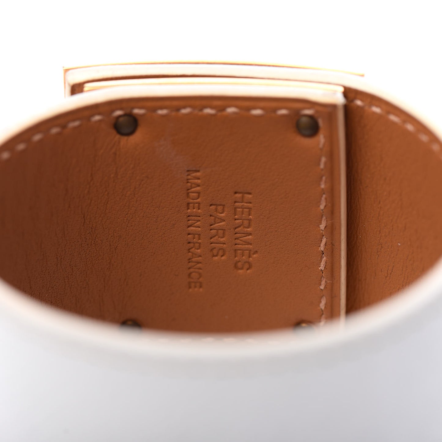 Epsom Kelly Dog Bracelet White