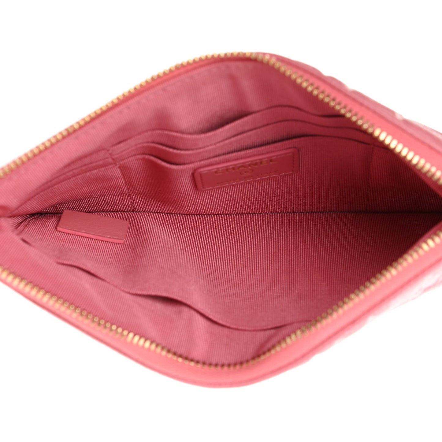 Caviar Camellia Embossed Cosmetic Pouch Pink
