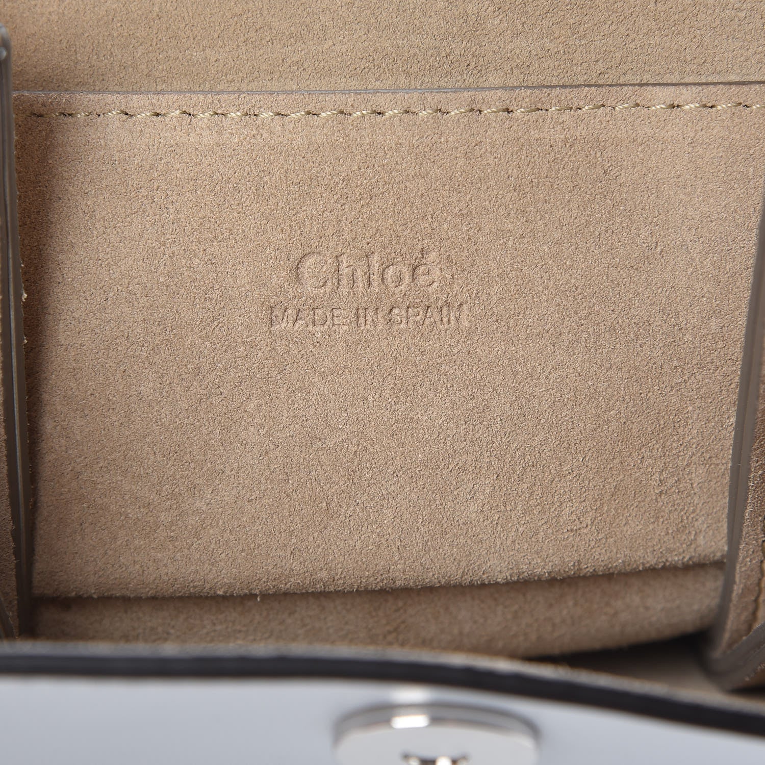 Chloe Suede Calfskin Mini Faye Bracelet Bag Light Cloud 6 of 6