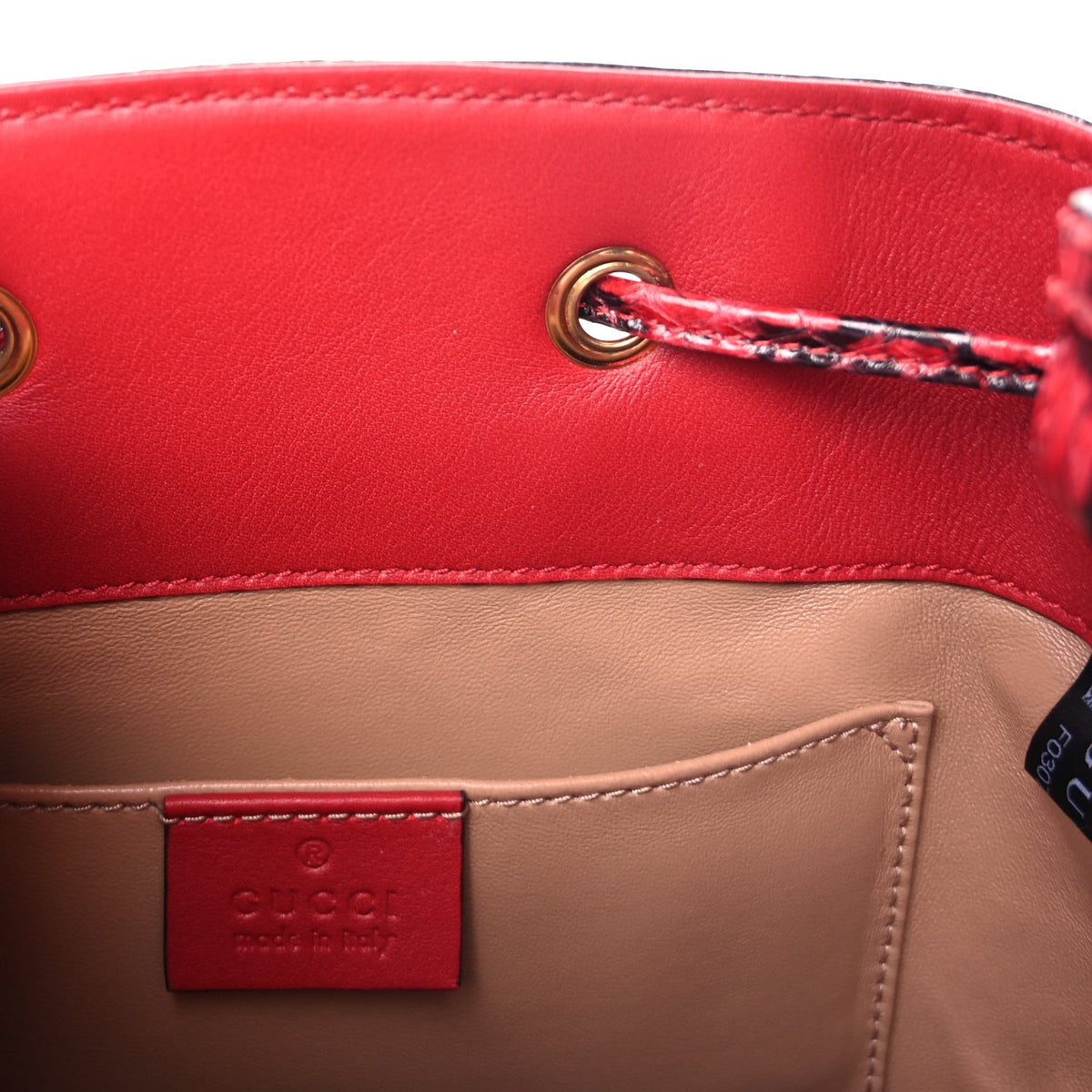 Python Ophidia Bucket Bag Red Black