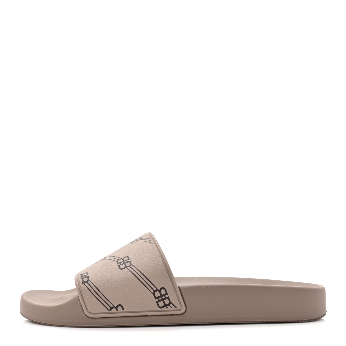 Rubber Allover Logo Pool Slide Sandals 38 Dark Mink