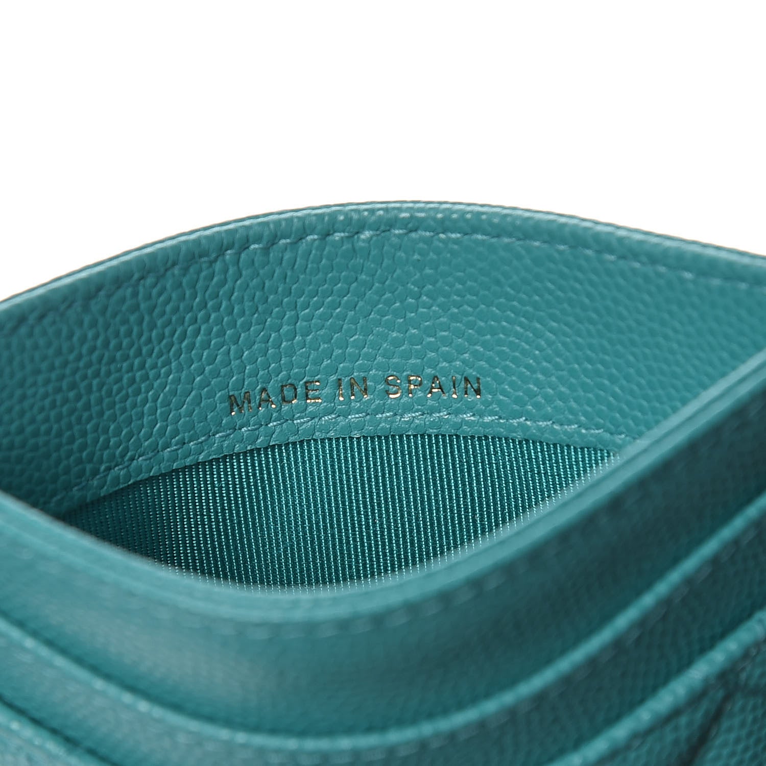 Chanel Caviar Quilted Card Holder Turquoise 7 of 9