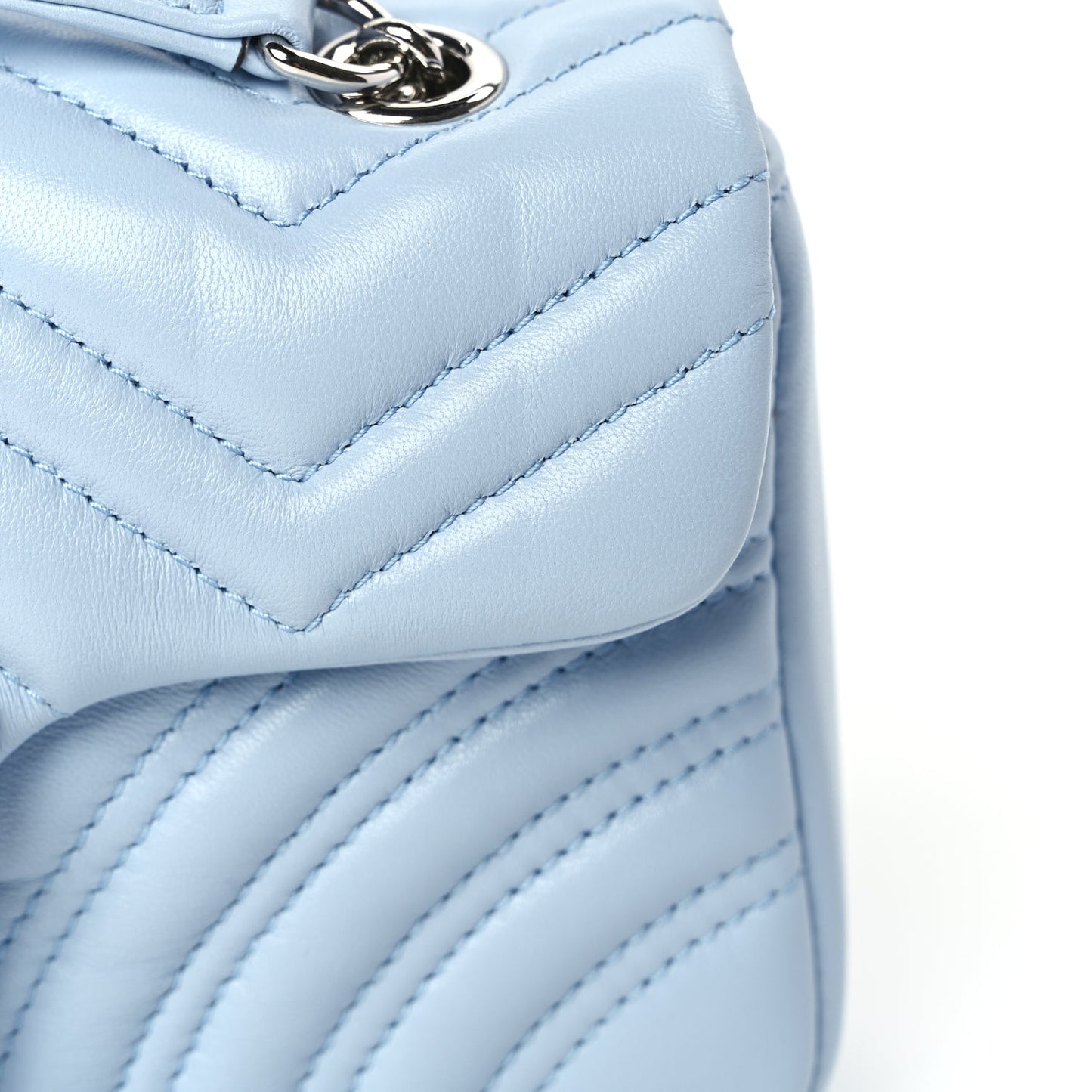 Lambskin Matelasse Small GG Marmont Shoulder Bag  Porcelain Light Blue