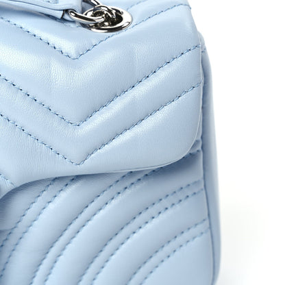 Gucci Lambskin Matelasse Small GG Marmont Shoulder Bag  Porcelain Light Blue 6 of 8