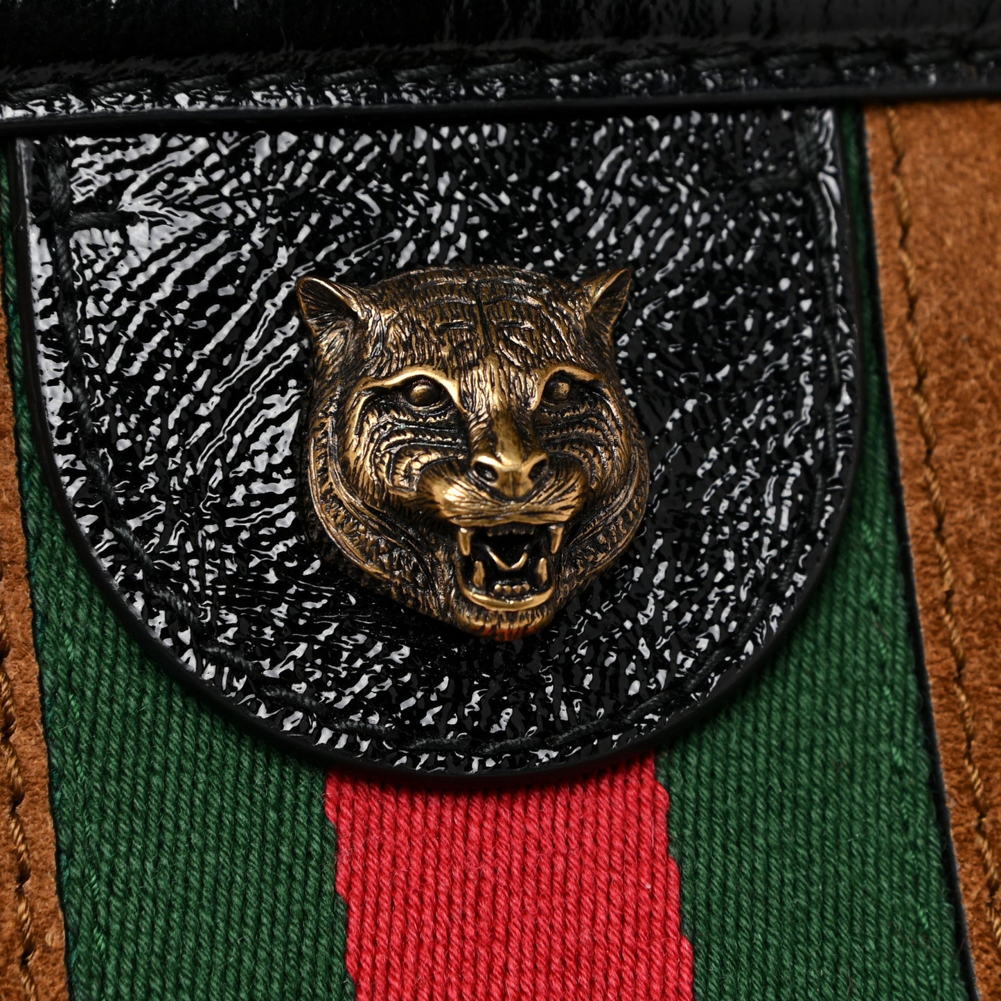 Suede Ophidia Medium Re(Belle) Top Handle Bag Nocciola Black