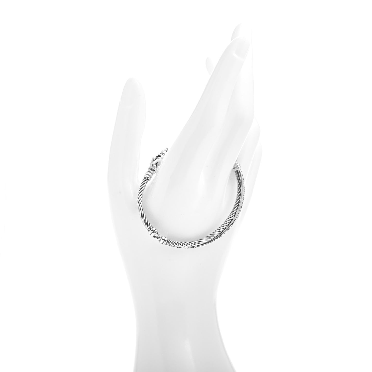 Sterling Silver Diamond 3mm Crossover Bracelet