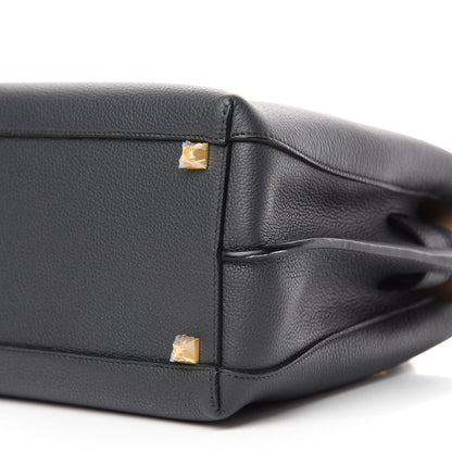 MCM Grained Calfskin Medium Milla Tote Phantom Grey 7 of 10