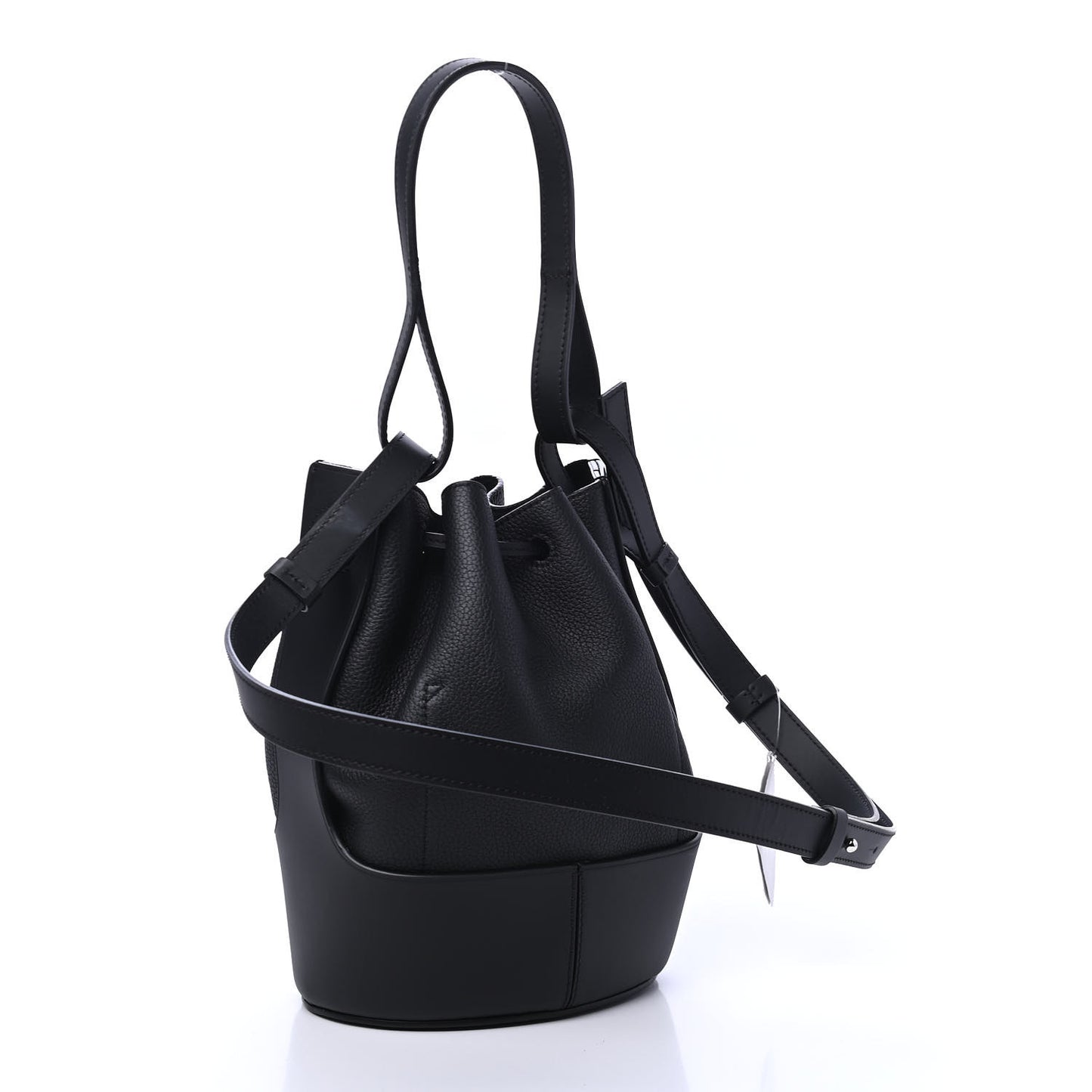 Grained Calfskin Small Balloon Bag Black