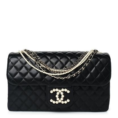 Chanel Lambskin Medium Westminster Pearl Flap  Black 2 of 10