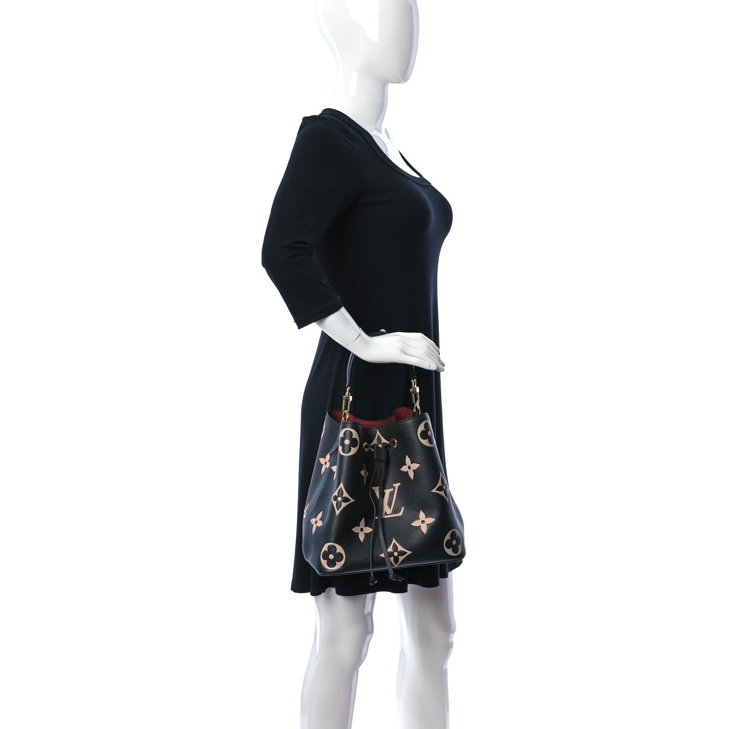 Louis Vuitton Empreinte Monogram Giant Neonoe MM Black Beige 2 of 13