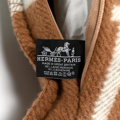 Hermes Wool Cashmere Avalon Pillow PM Ecru Camel 3 of 3