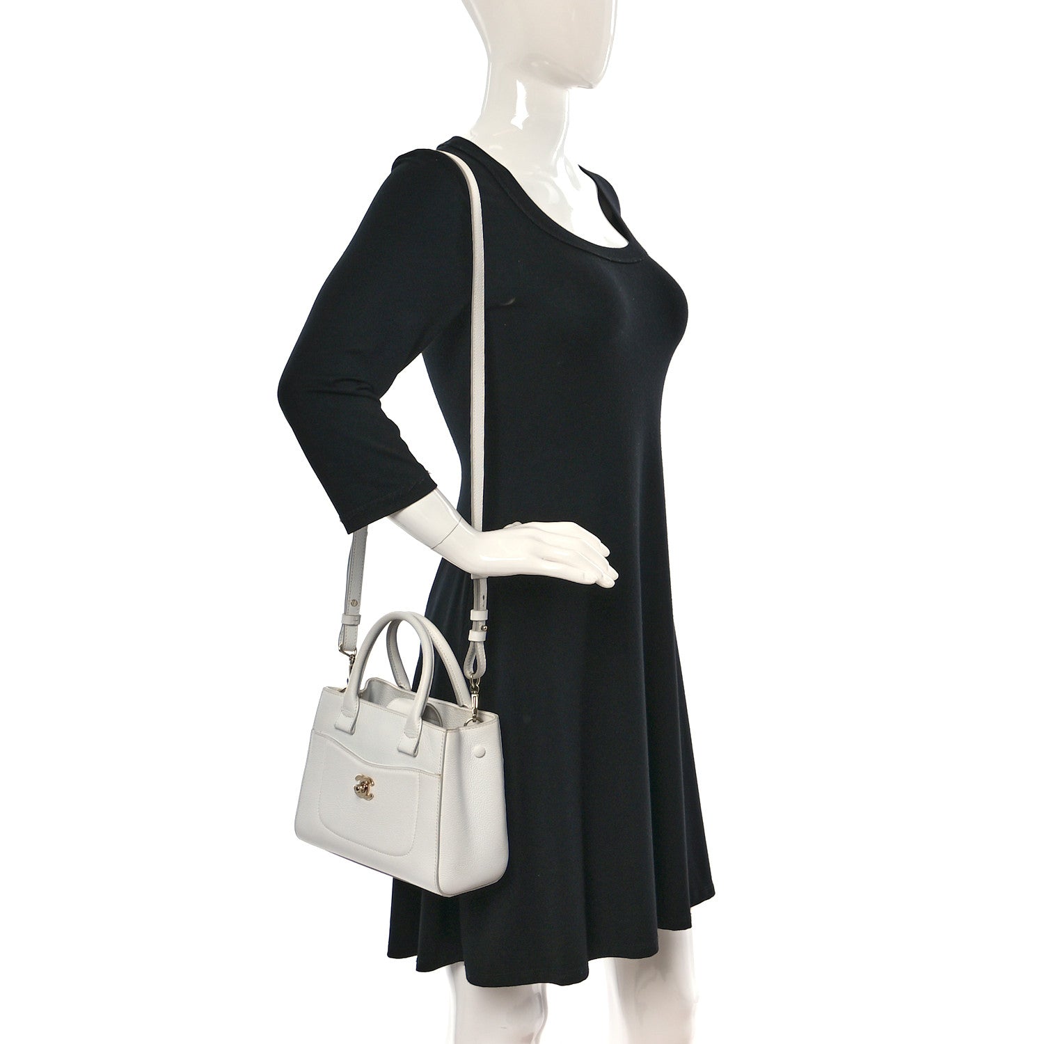 Chanel Grained Calfskin Mini Neo Executive Shopper Tote White 2 of 13