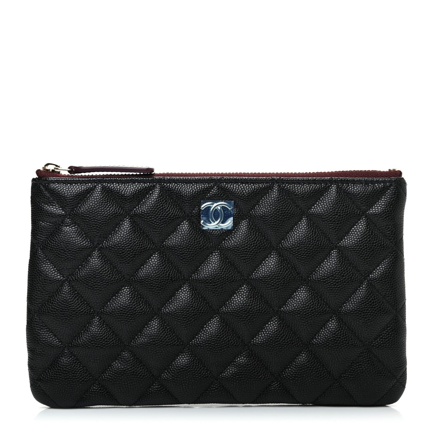 Caviar Quilted Cosmetic Case Black