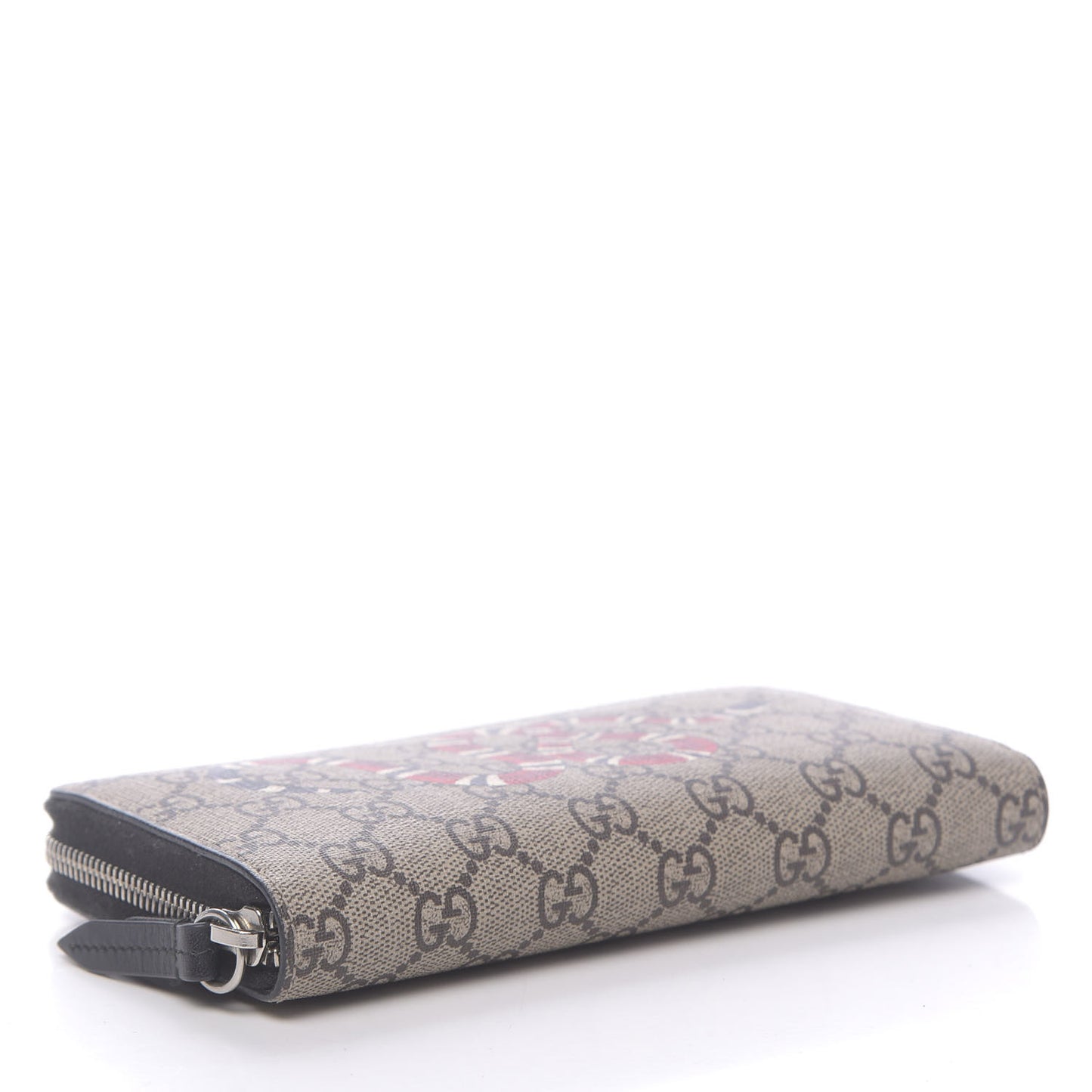 GG Supreme Monogram Kingsnake Zip Around Wallet Black