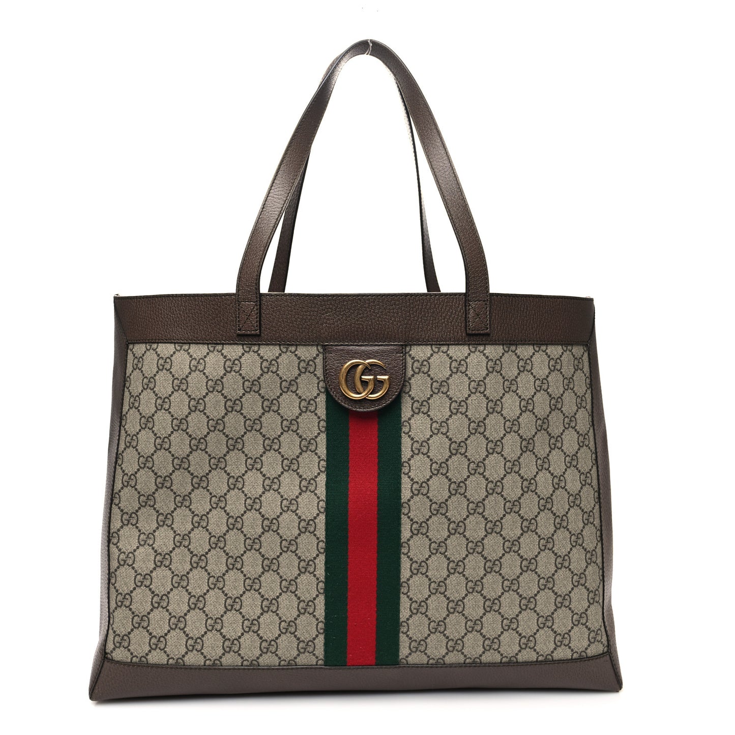 GG Supreme Monogram Web Ophidia Tote Brown