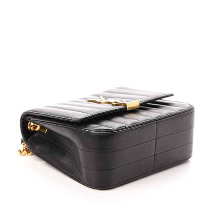 Saint Laurent Lambskin Matelasse Monogram Medium Vicky Chain Bag Black 4 of 10