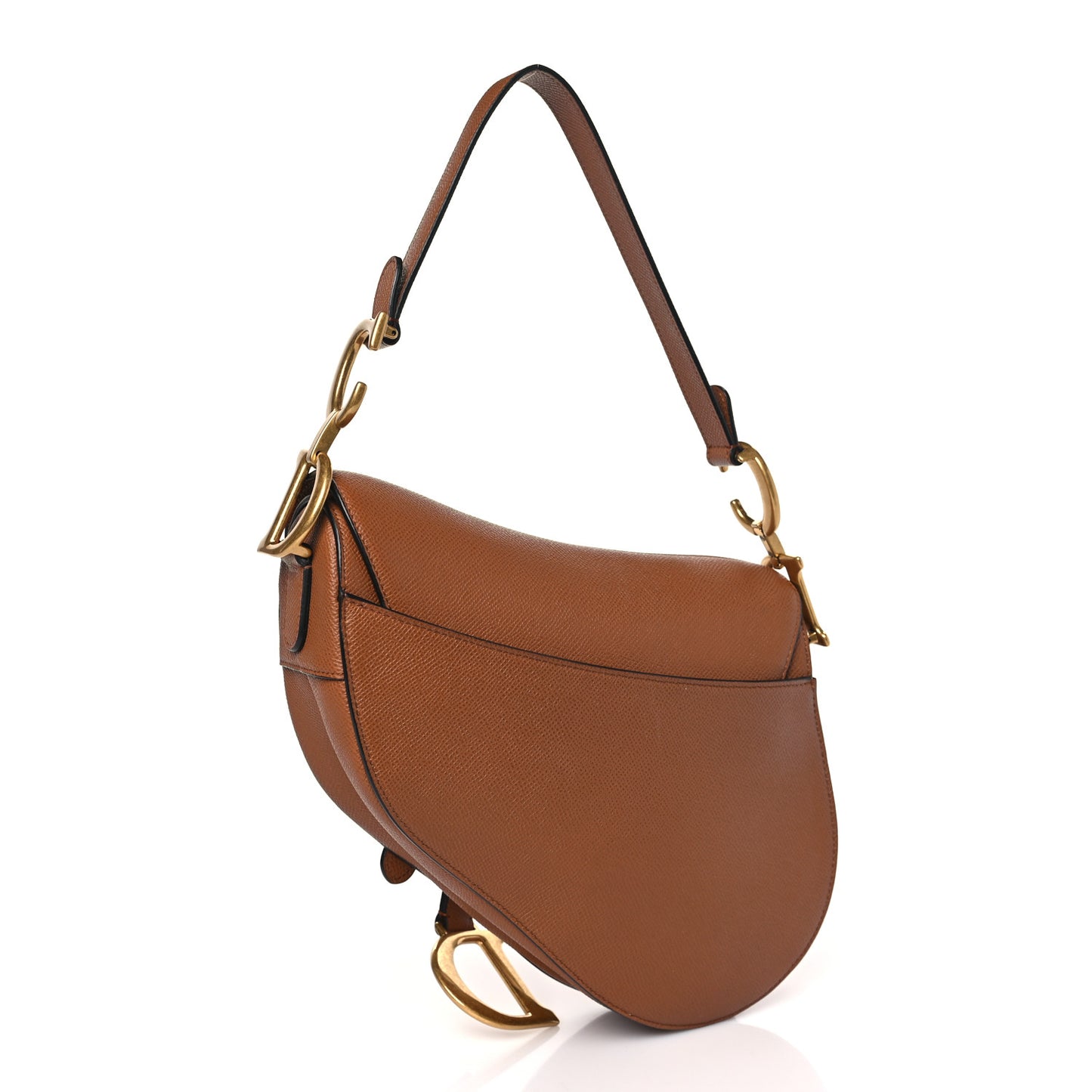 Grained Calfskin Saddle Bag Camello