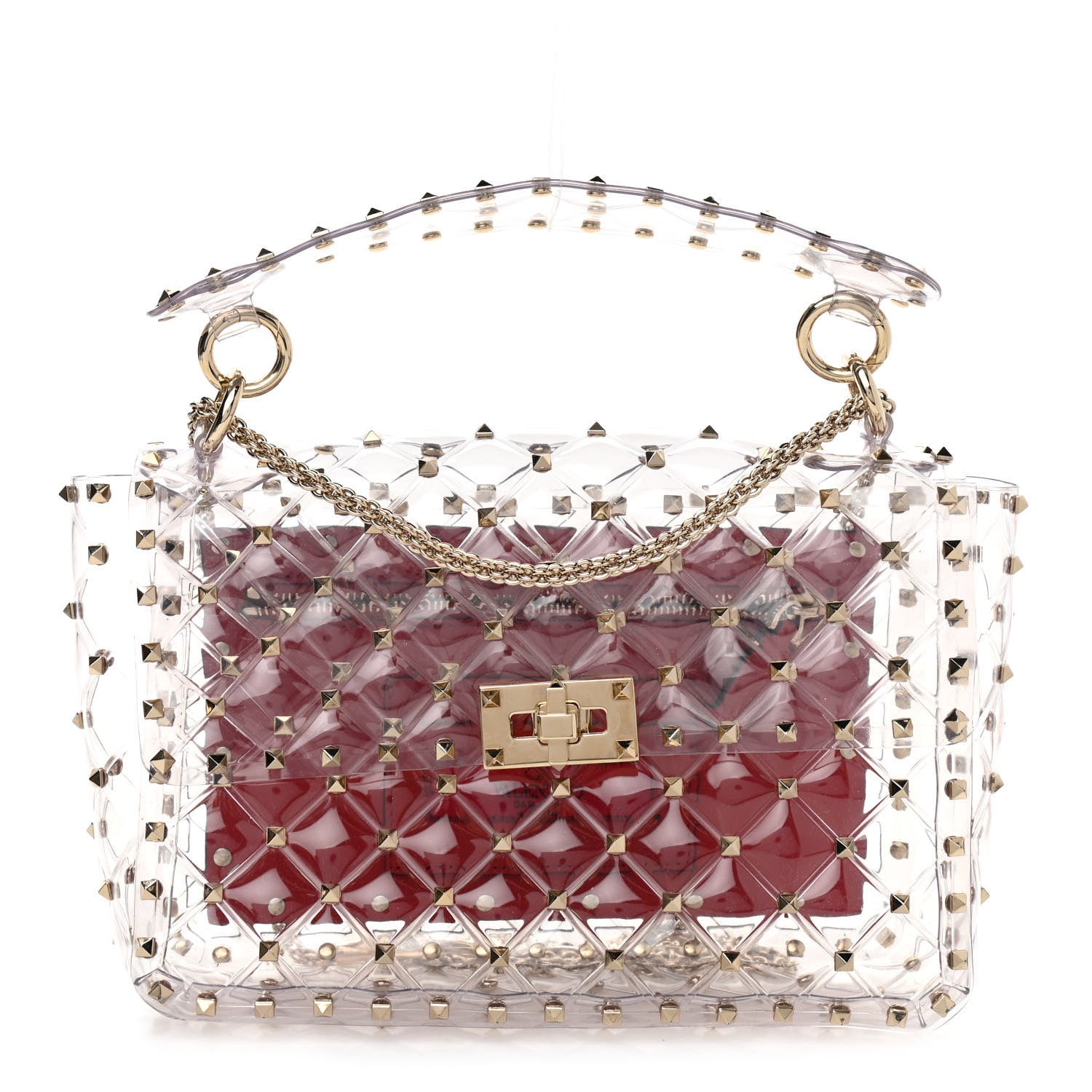 Valentino Garavani PVC Medium Rockstud Spike Shoulder Bag 1 of 9