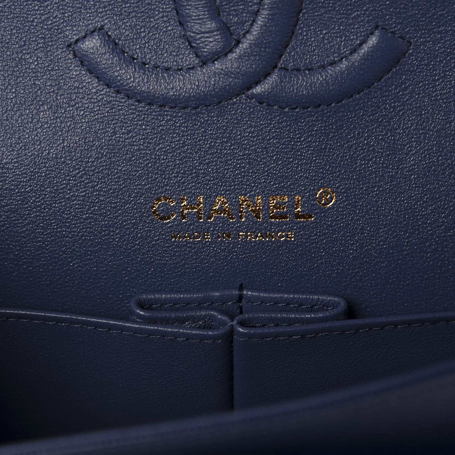 Chanel Caviar Quilted Medium Double Flap Navy 8 of 11