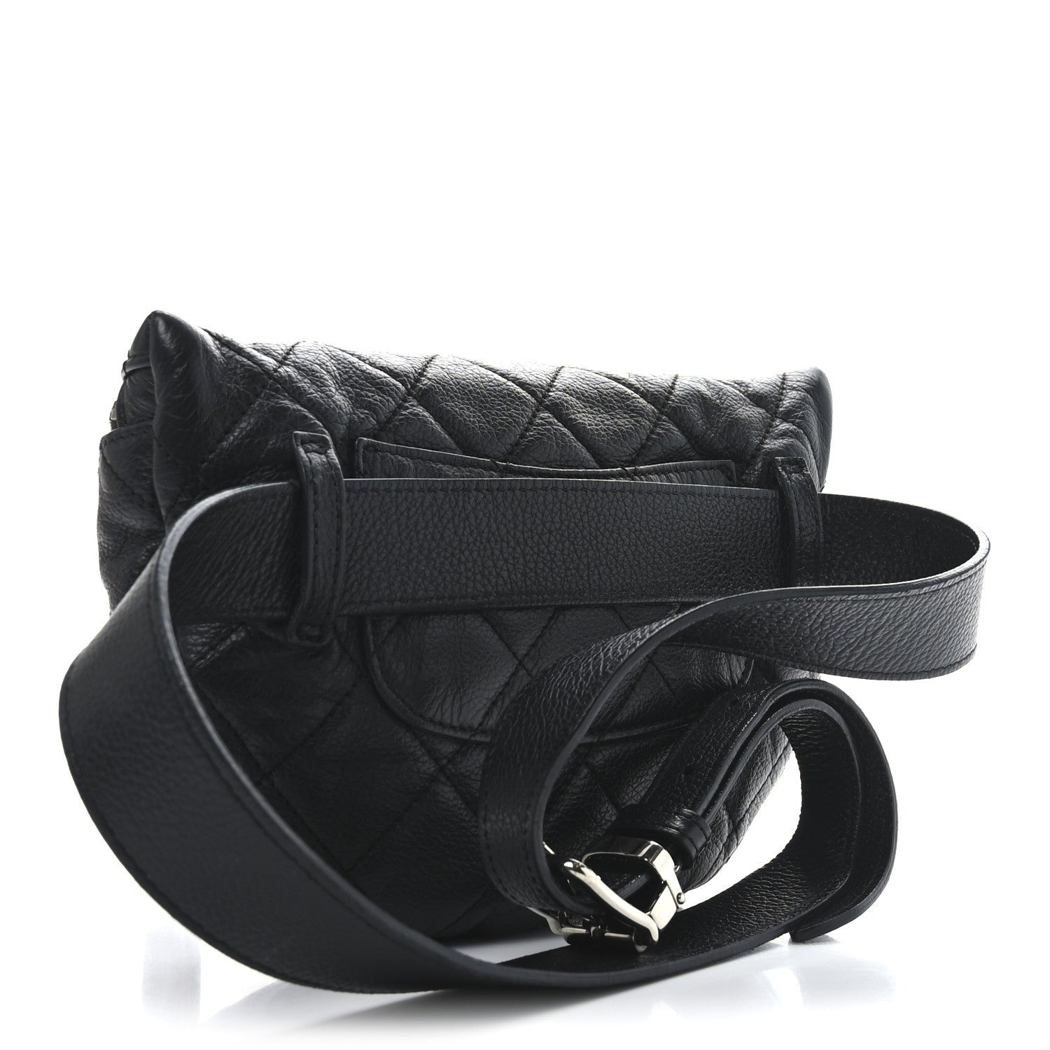 Chanel Grained Calfskin Quilted Waist Belt Bag Black 3 of 7