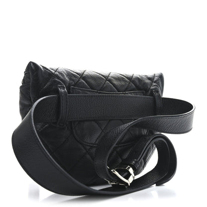 Chanel Grained Calfskin Quilted Waist Belt Bag Black 3 of 7
