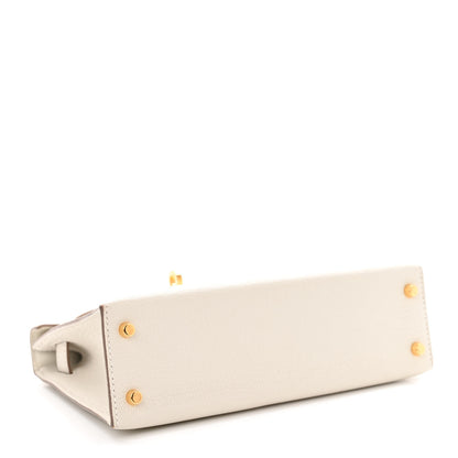 Hermes Chevre Mysore Mini Kelly Sellier 20 Mushroom 4 of 14