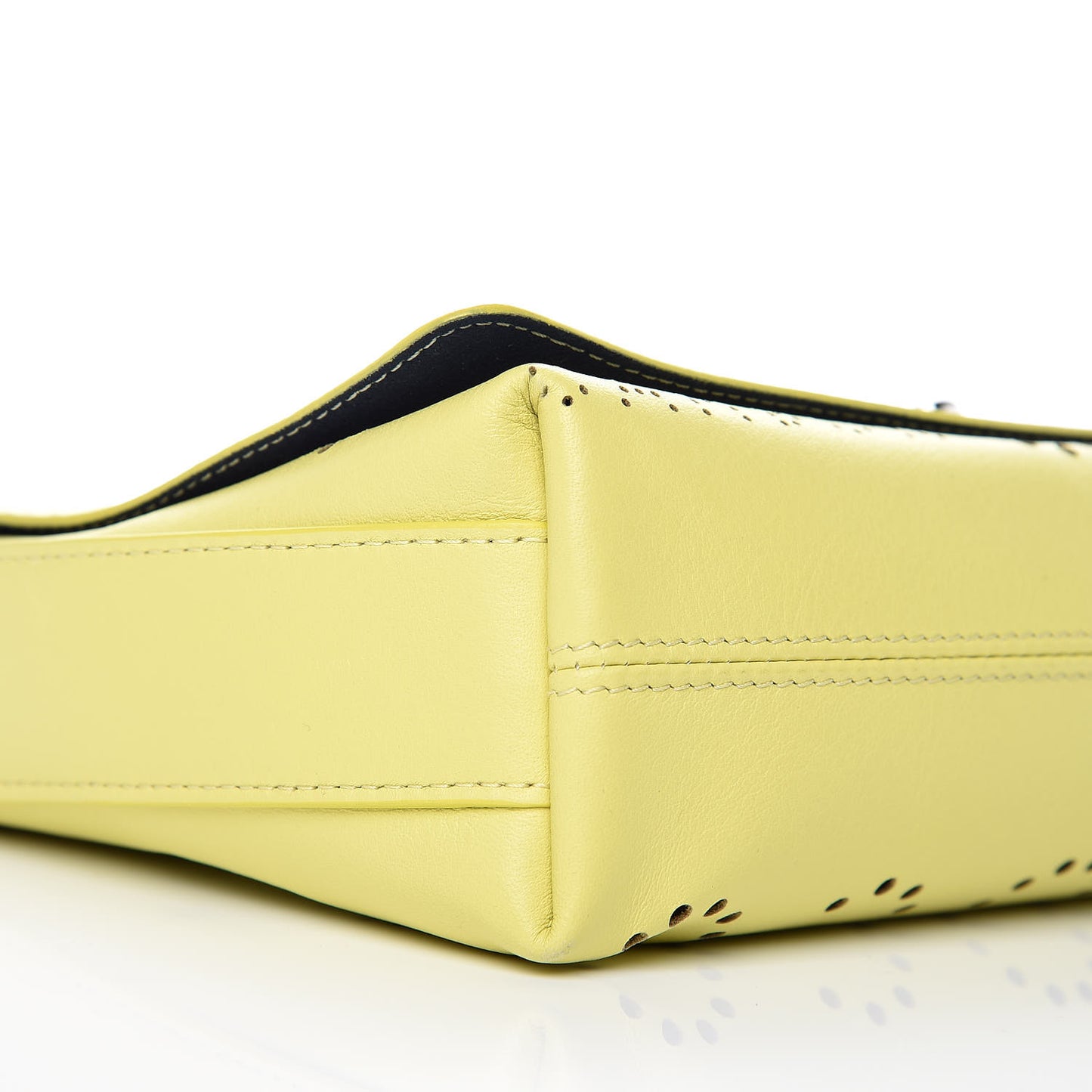 Calfskin Tweed Piercing Light Flap Bag Yellow White Green