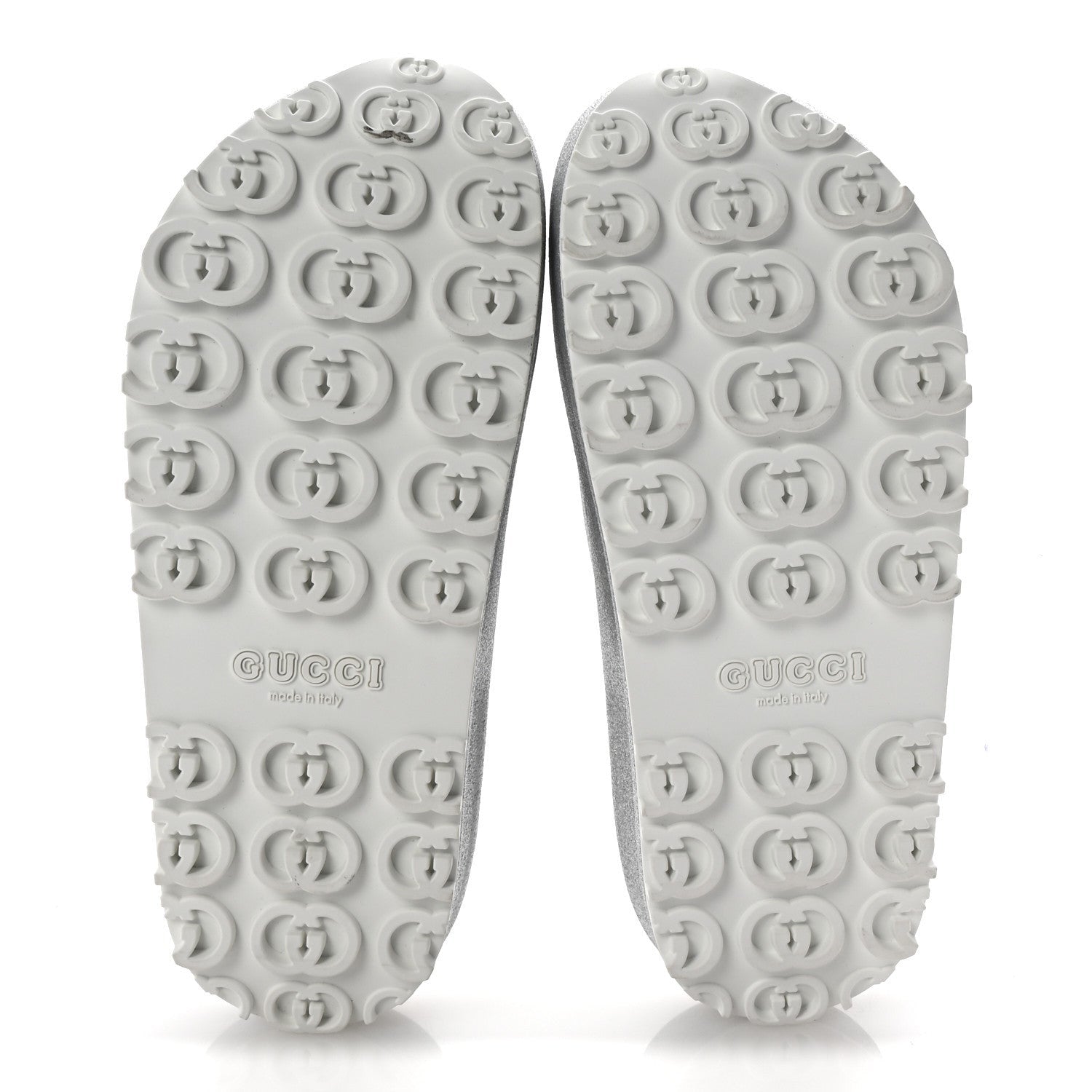 Gucci Glitter Rubber Womens InterLocking G Platform 42mm Slide Sandals 37 Silver 6 of 7