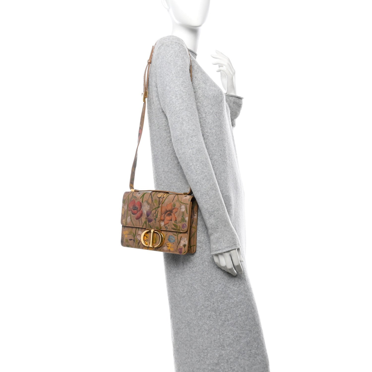 Christian Dior Calfskin Floral Printed 30 Montaigne Flap Bag Cuivre Multicolor 2 of 7