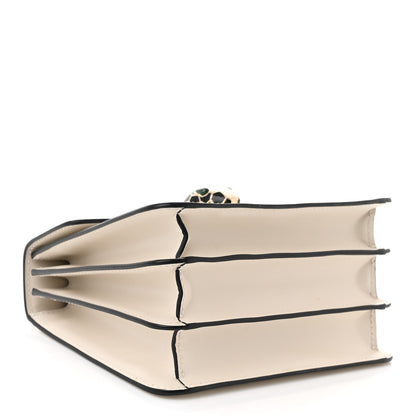 Bulgari Calfskin Serpenti Forever Top Handle White 4 of 9