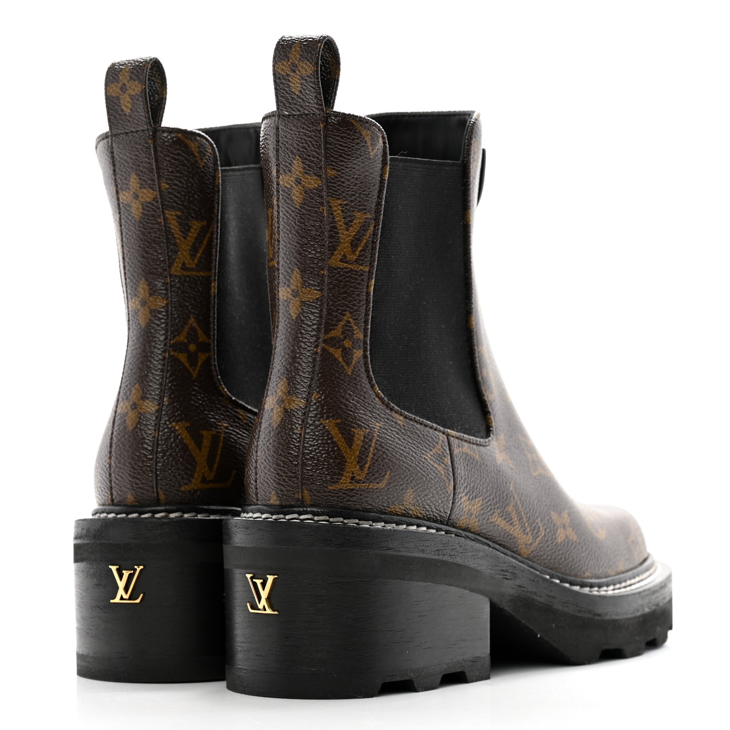Patent Monogram LV Beaubourg Ankle Boots 36 Black