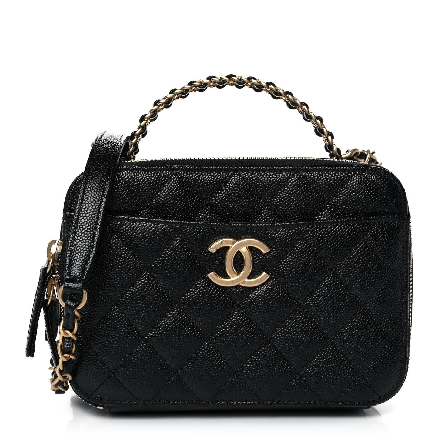 Caviar Quilted Small Pick Me Up Vanity Case Black