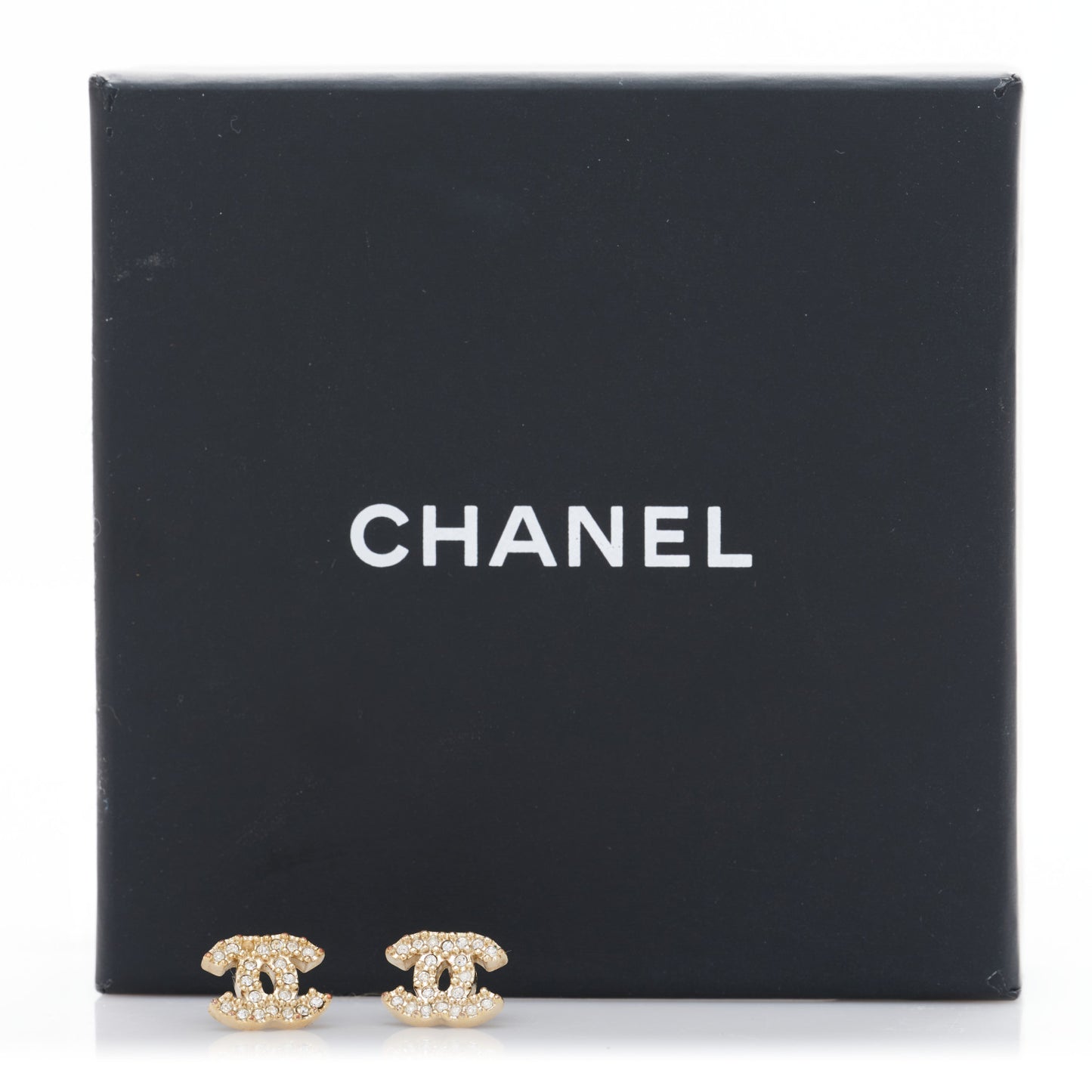 Crystal Timeless CC Earrings Light Gold