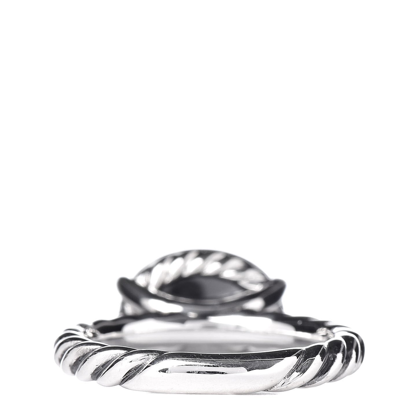 Sterling Silver Hematite 10mm Chatelaine Ring 52 6