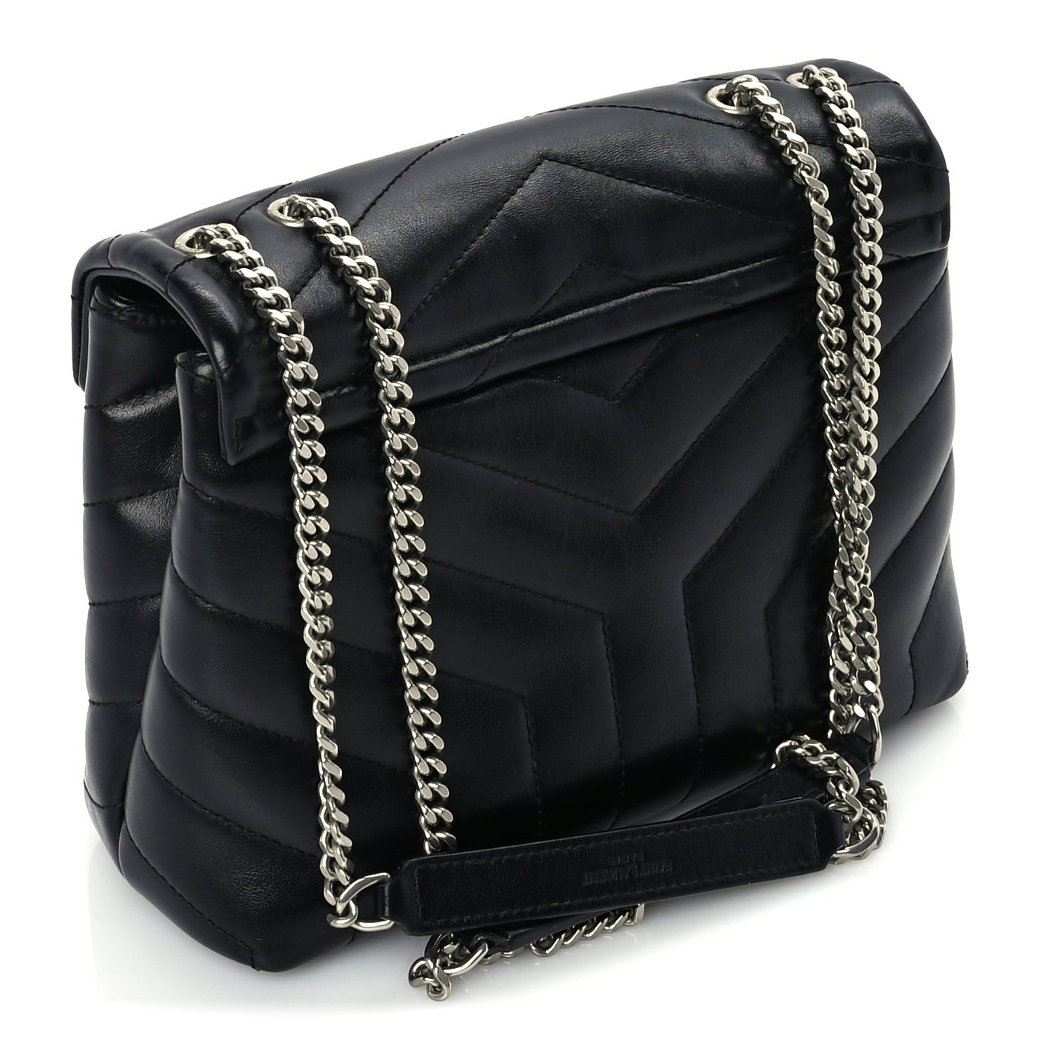 Saint Laurent Calfskin Y Quilted Monogram Small Loulou Chain Satchel Black 2 of 8