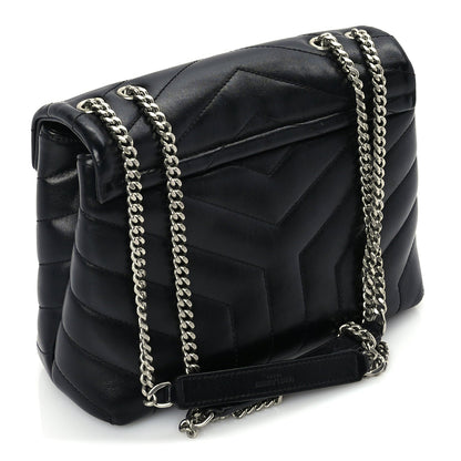Saint Laurent Calfskin Y Quilted Monogram Small Loulou Chain Satchel Black 2 of 8