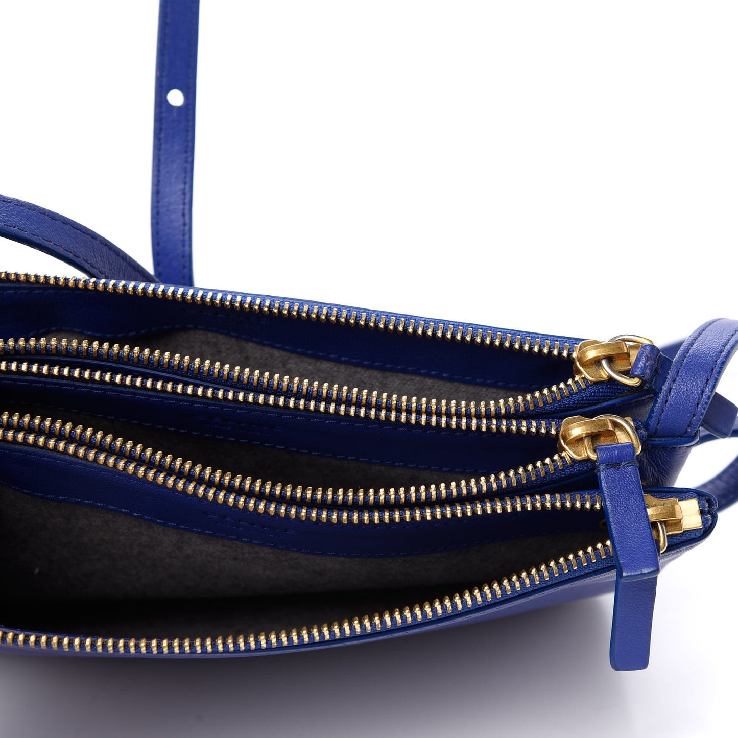 Lambskin Small Trio Crossbody Bag Electric Blue