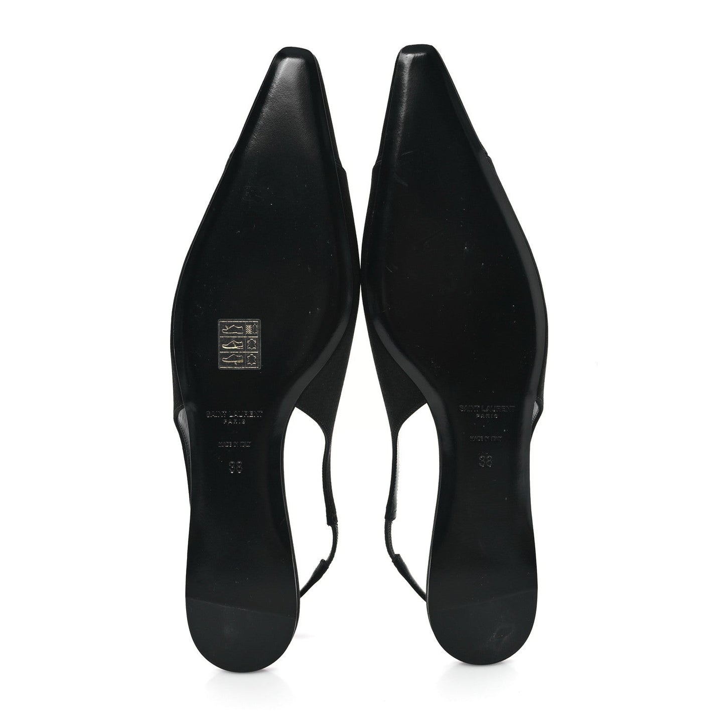 Raso Nappa Babylone 00 Slingback Flats 38 Black