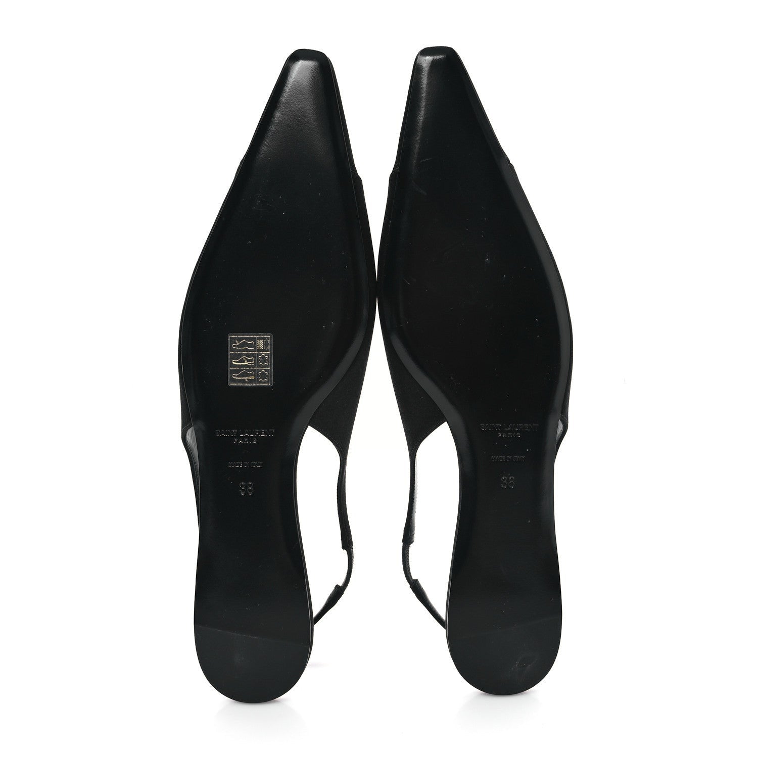 Saint Laurent Raso Nappa Babylone 00 Slingback Flats 38 Black 6 of 7