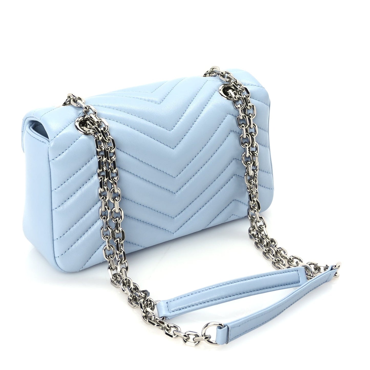 Lambskin Matelasse Small GG Marmont Shoulder Bag Light Blue