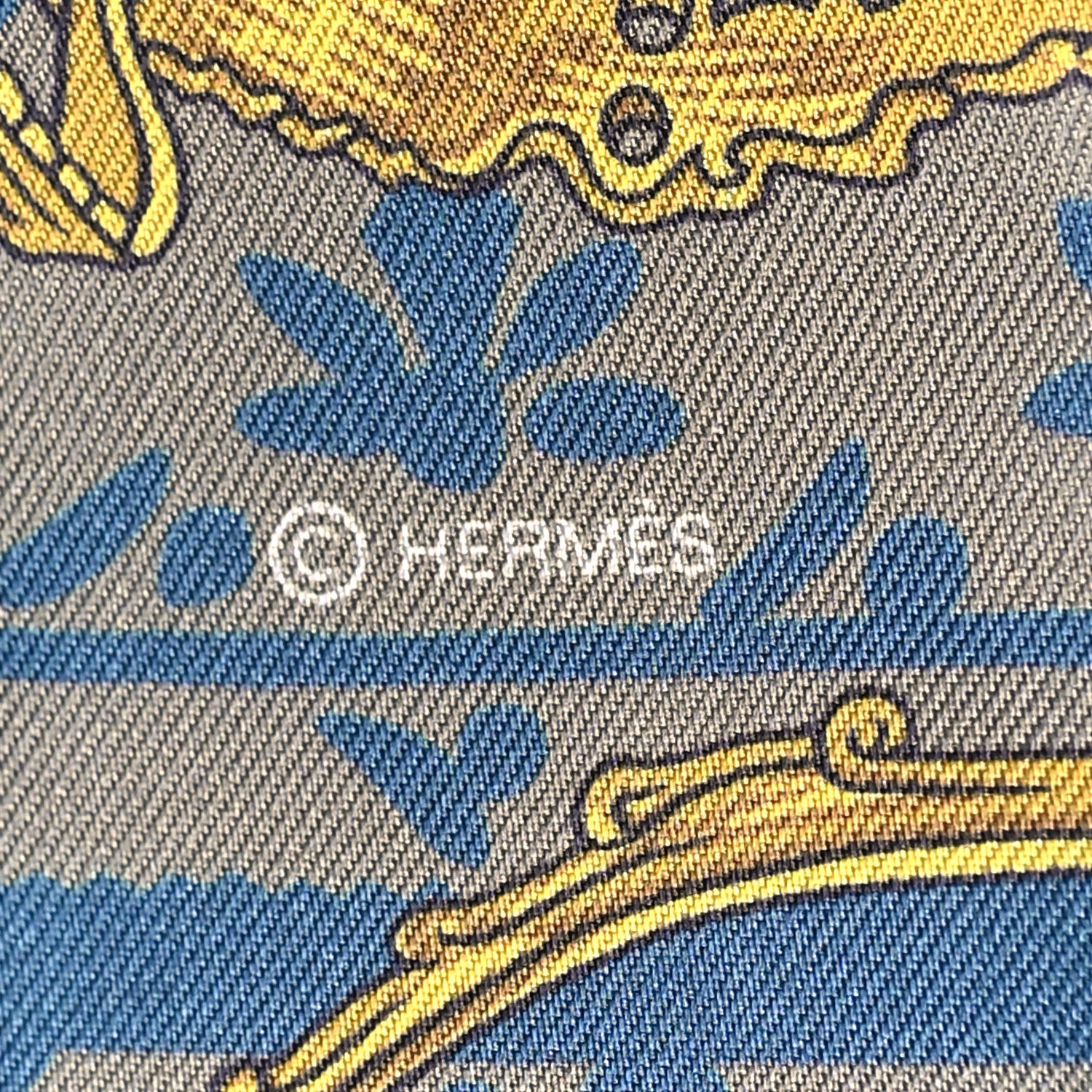 Hermes Silk Etriers Remix Twilly Vert De Gris Bleu Moyen 4 of 4