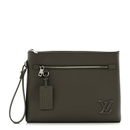 Louis Vuitton Calfskin Aerogram Takeoff Pouch Khaki 1 of 7
