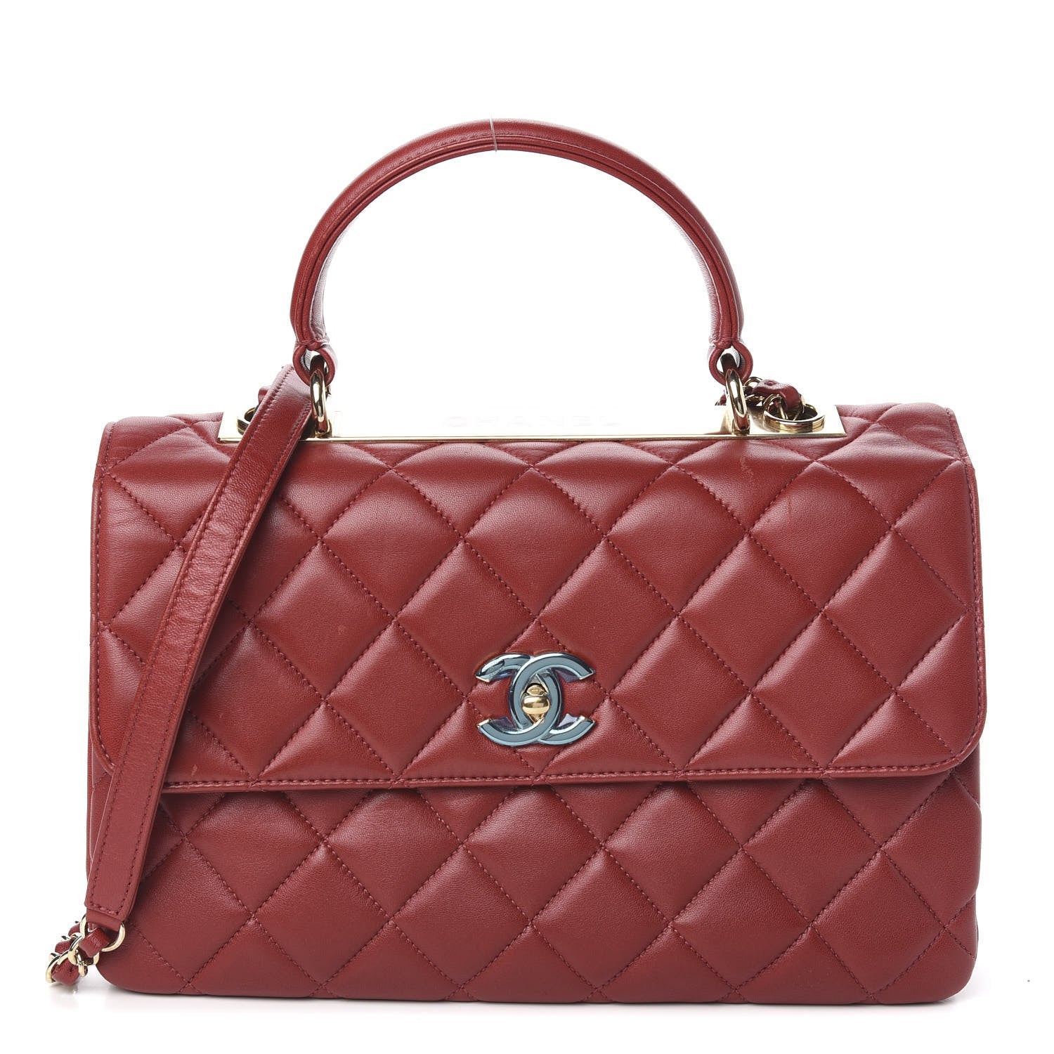 Chanel Lambskin Quilted Medium Trendy CC Flap Dual Handle Bag Red 1 of 14