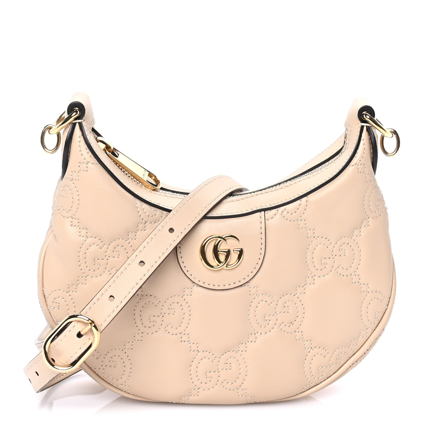 Gucci Calfskin GG Matelasse Mini Hobo Shoulder Bag  Beige 1 of 7
